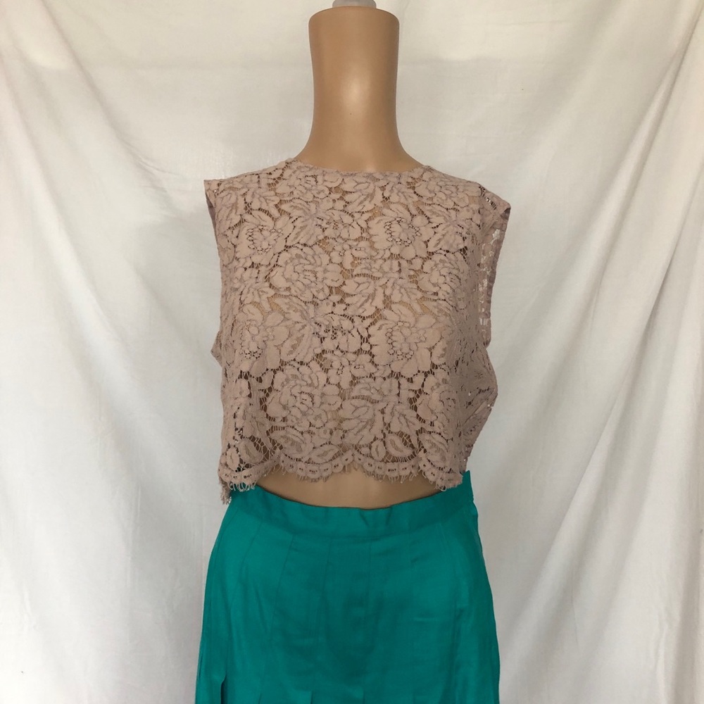 JENNY YOO BHLDN CLEO LACE Cropped TOP SIZE Large blush